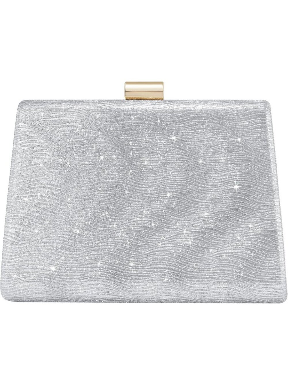 Women Silver Sparkly Clutch Purse Detachable Chain Wedding Prom Evening Bag